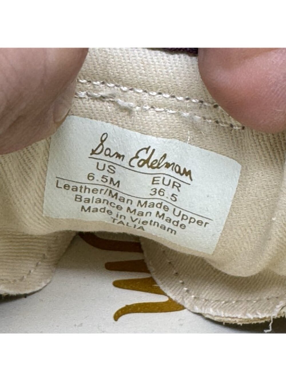 Sam Edelman Talia Womens Sneakers Size 6.5 Ivory Leather Suede Hook& Loop  Strap - Picture 7 of 7